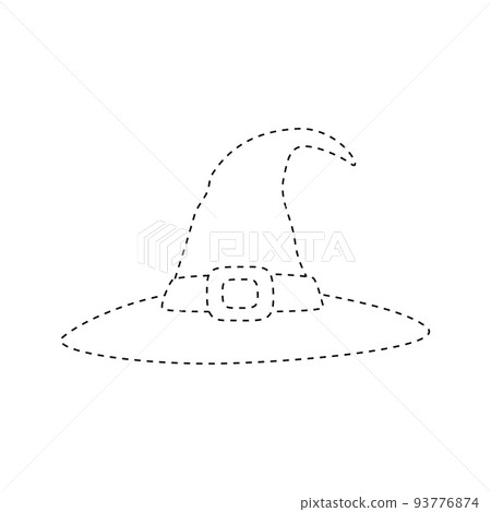 Wizard Hat tracing worksheet for kids Wizard Hat tracing worksheet for kids 93776874