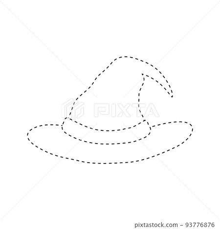 Wizard Hat tracing worksheet for kids 93776876
