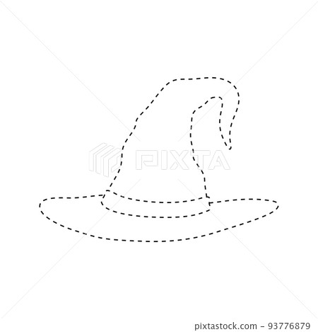 Wizard Hat tracing worksheet for kids 93776879