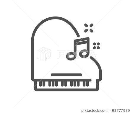 Piano line icon. Musical instrument sign. Music note symbol. Quality design element. Linear style piano icon. Editable stroke. Vector Piano line icon. Musical instrument sign. Music note symbol. Quality design element. Linear style piano icon. Editable stroke. Vector 93777989