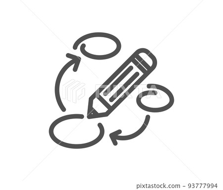 Keywords line icon. Pencil symbol. Marketing strategy sign. Quality design element. Linear style keywords icon. Editable stroke. Vector Keywords line icon. Pencil symbol. Marketing strategy sign. Quality design element. Linear style keywords icon. Editable stroke. Vector 93777994