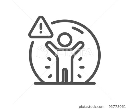 Social distance line icon. People isolation sign. Prevention rules symbol. Quality design element. Linear style social distance icon. Editable stroke. Vector Social distance line icon. People isolation sign. Prevention rules symbol. Quality design element. Linear style social distance icon. Editable stroke. Vector 93778061