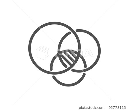 Euler diagram line icon. Eulerian circles sign. Relationships chart symbol. Quality design element. Linear style euler diagram icon. Editable stroke. Vector Euler diagram line icon. Eulerian circles sign. Relationships chart symbol. Quality design element. Linear style euler diagram icon. Editable stroke. Vector 93778113