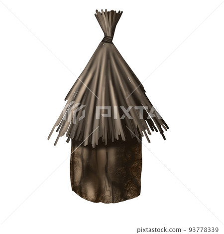 Watercolor beehive. House of wild bees. Illustration on a white background 93778339