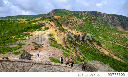 Mt. Adatara in summer, mountains near the summit Mt. Adatara in summer, mountains near the summit 93778803