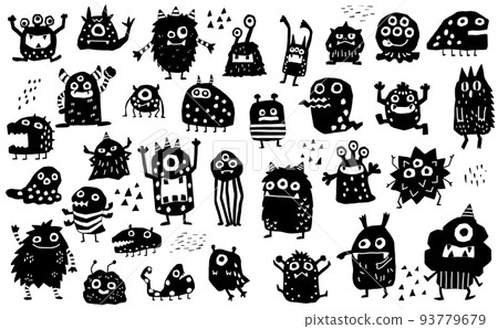 Pleasant monster silhouettes 93779679