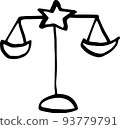 天秤座簡單線描圖圖標（透明） 93779791