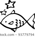 雙魚座簡單線描圖圖標（透明） 93779794