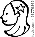 處女座簡單線描圖圖標（透明） 93779869