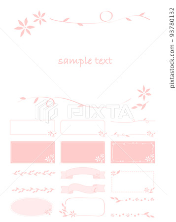 簡單的花卉框架集 簡單的花卉框架集 93780132