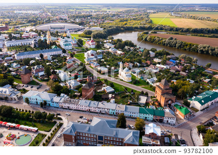 View from drone on Kolomna Kremlin in summer, Russia View from drone on Kolomna Kremlin in summer, Russia 93782100