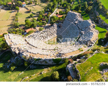 Aerial view of Roman theatre of Selge 93782155