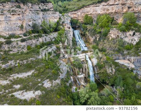 View from drone on waterfall on Sant Miquel del Fai View from drone on waterfall on Sant Miquel del Fai 93782156