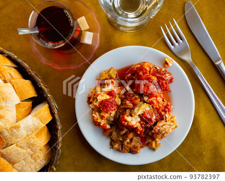 Traditional Turkish vegetable relish Kyopolou from baked eggplant with garlic Traditional Turkish vegetable relish Kyopolou from baked eggplant with garlic 93782397