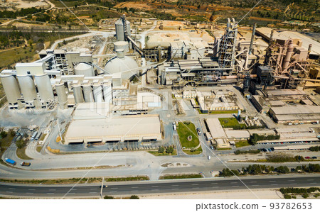 View from height at the cement plant. City Bunol. Spain View from height at the cement plant. City Bunol. Spain 93782653