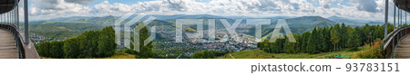 Gorno-Altaysk, Russia, 28.08.2022: wide panorama, view from the observation deck on the mountain Gorno-Altaysk, Russia, 28.08.2022: wide panorama, view from the observation deck on the mountain 93783151