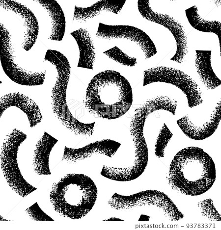Seamless pattern with wavy lines and circles. 93783371