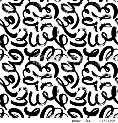 Seamless pattern with hand drawn swirled lines. - Stock Illustration ...