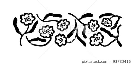 Abstract naive hand drawn flowers vector set. Abstract naive hand drawn flowers vector set. 93783416