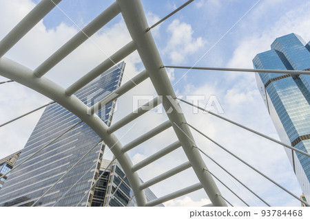 View of public sky walk at Chong Nonsi pedestrian bridge in Bangkok, Thailand View of public sky walk at Chong Nonsi pedestrian bridge in Bangkok, Thailand 93784468