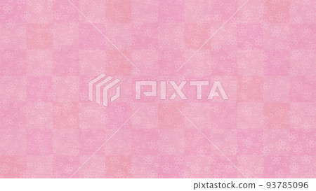 Japanese pattern, cherry blossom and checkered pattern, fabric, Japanese paper-like texture, background material 93785096