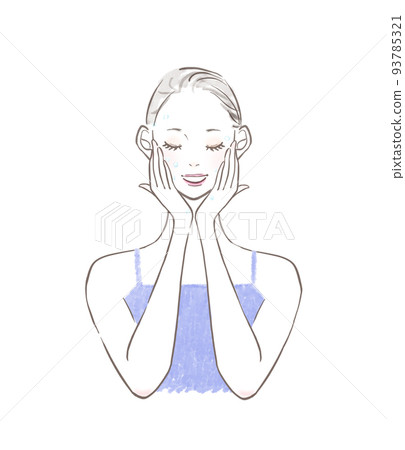 Illustration of a woman wearing makeup Illustration of a woman wearing makeup 93785321