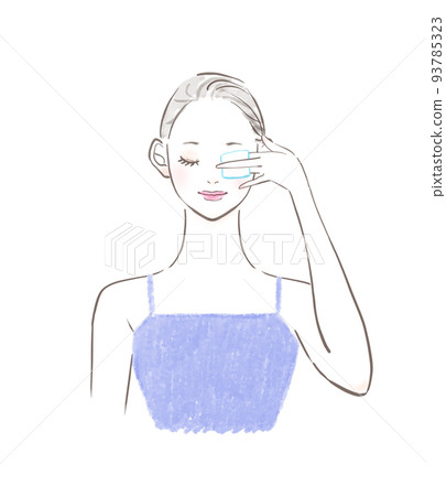 Illustration of a woman removing makeup Illustration of a woman removing makeup 93785323