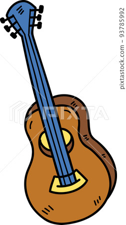 Hand Drawn guitar illustration on transparent background 93785992