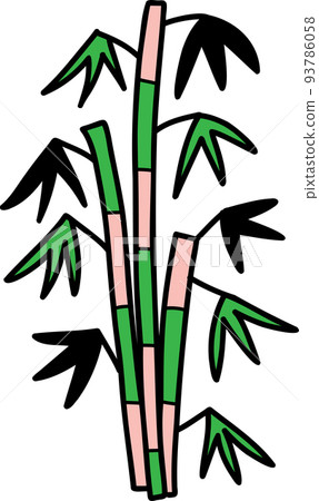 hand drawn chinese bamboo illustration on transparent background 93786058