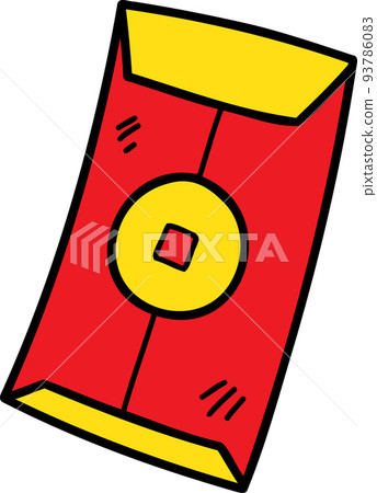 hand drawn Red envelope illustration on transparent background for template design hand drawn Red envelope illustration on transparent background for template design 93786083