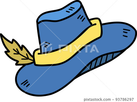 hand drawn cowboy hat illustration on transparent background 93786297