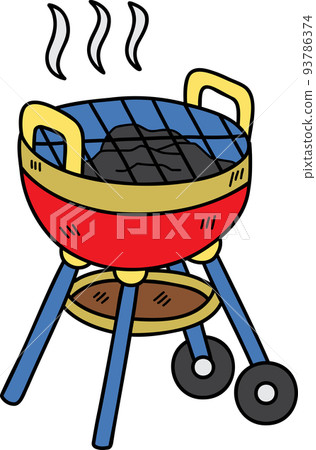 Hand Drawn bbq grill illustration on transparent background Hand Drawn bbq grill illustration on transparent background 93786374