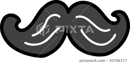 Hand Drawn cartoon mustache illustration on transparent background Hand Drawn cartoon mustache illustration on transparent background 93786377