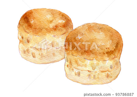 水彩插圖烤餅平原 93786887