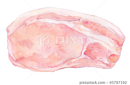 水彩插圖豬里脊肉 水彩插圖豬里脊肉 93787192
