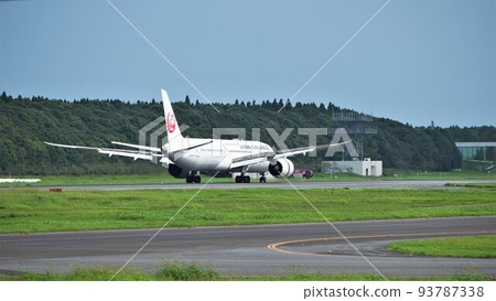Japan Airlines B787 landing on runway B at Narita Airport Japan Airlines B787 landing on runway B at Narita Airport 93787338