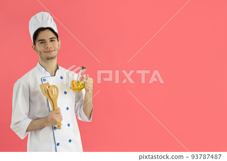 Concept of profession, young attractive male chef 93787487