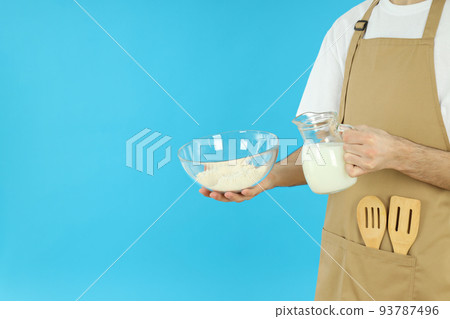 Concept of cooking with young man, space for text 93787496