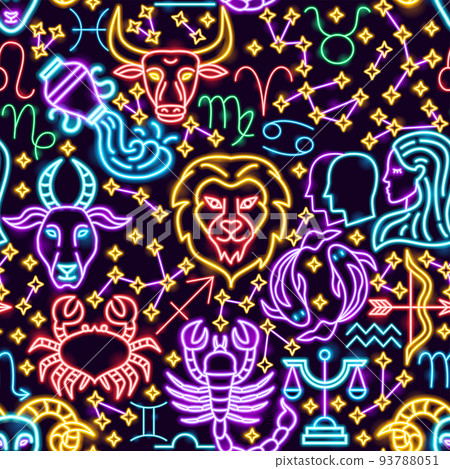 Horoscope Zodiac Seamless Pattern 93788051