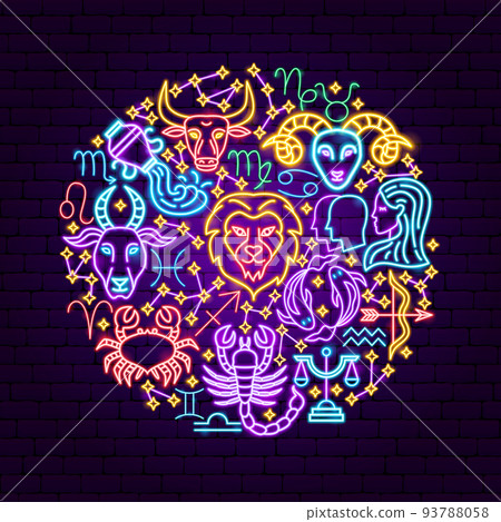 Horoscope Zodiac Neon Concept 93788058