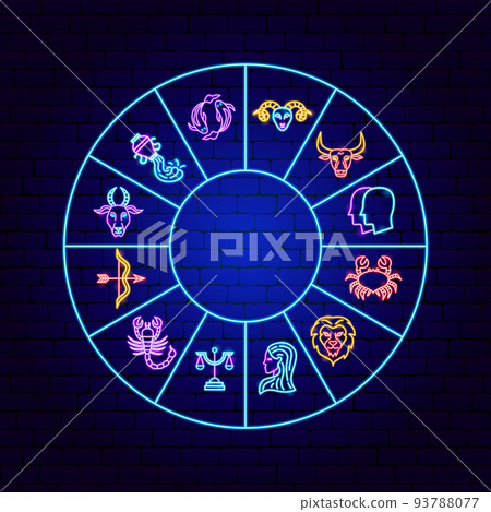 Horoscope Neon Circle Concept Horoscope Neon Circle Concept 93788077