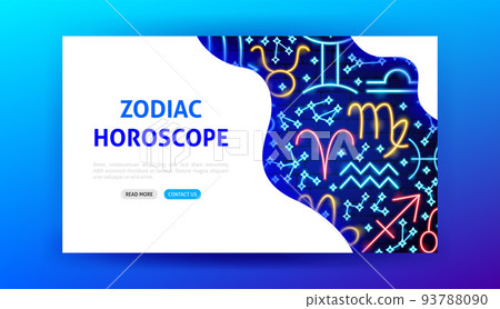 Horoscope Zodiac Neon Landing Page 93788090