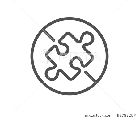 No Puzzle line icon. Jigsaw piece sign. Business challenge symbol. Quality design element. Linear style no puzzle icon. Editable stroke. Vector 93788297