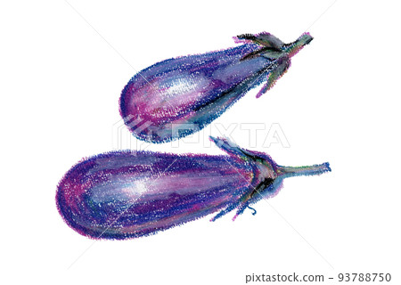 茄子蠟筆插圖 93788750