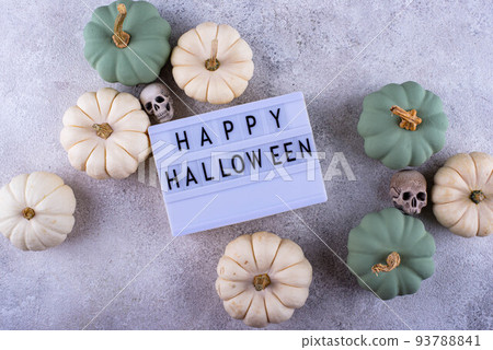 Elegant Halloween with white pumpkin 93788841