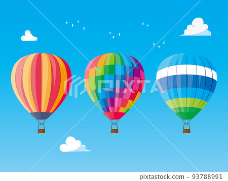 3 colorful balloons floating in the sky 93788991