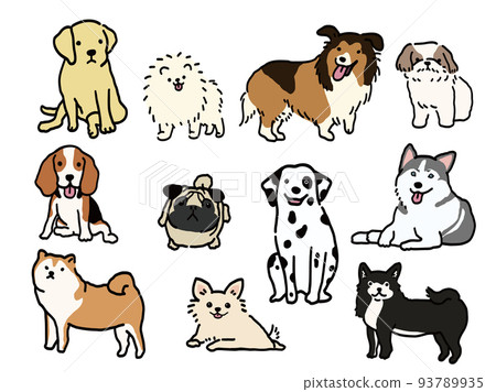各種犬種的插圖 93789935