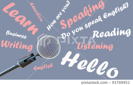 closeup microphone among English information closeup microphone among English information 93789952