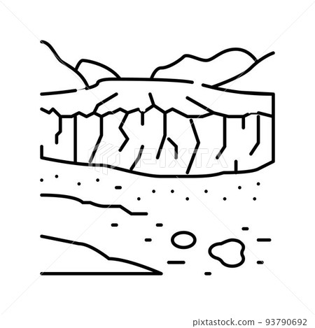 perito moreno glacier line icon vector illustration 93790692