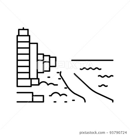 miami beach line icon vector illustration 93790724